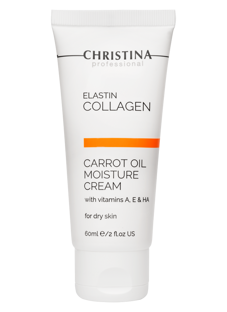 ELASTINCOLLAGEN CARROT OIL MOISTURE CREAM WITH VITAMINS A, E & HA FOR DRY SKIN Увлажняющий крем с витаминами А, Е и гиалуроновой кислотой для сухой кожи «Эластин, коллаген, морковное масло», 60 мл